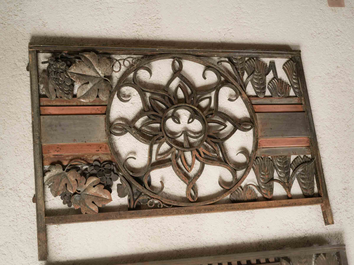 Exceptional Three-Part French Art Deco Chancel Barrier by Master Ironworker Georges Bernardin