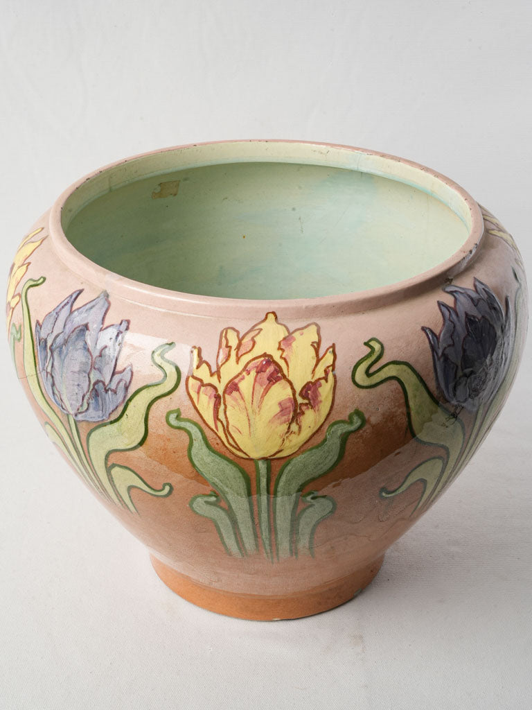 Boldly stylized ceramic flower pot