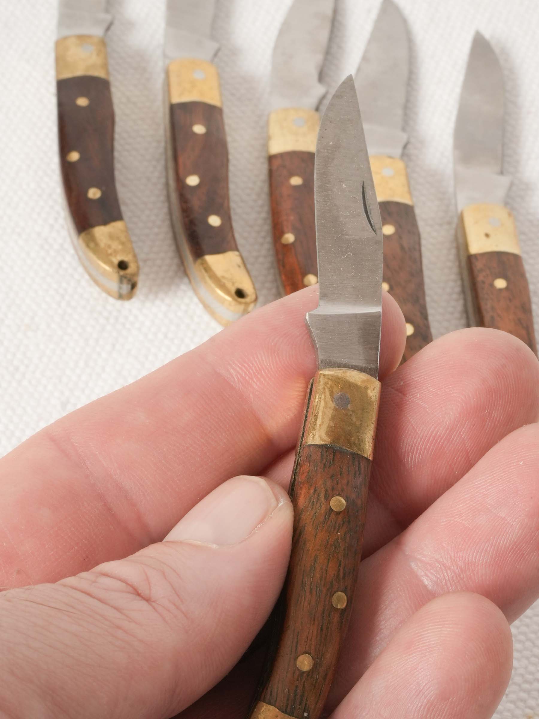 Set of Six French Folding Picnic Knives