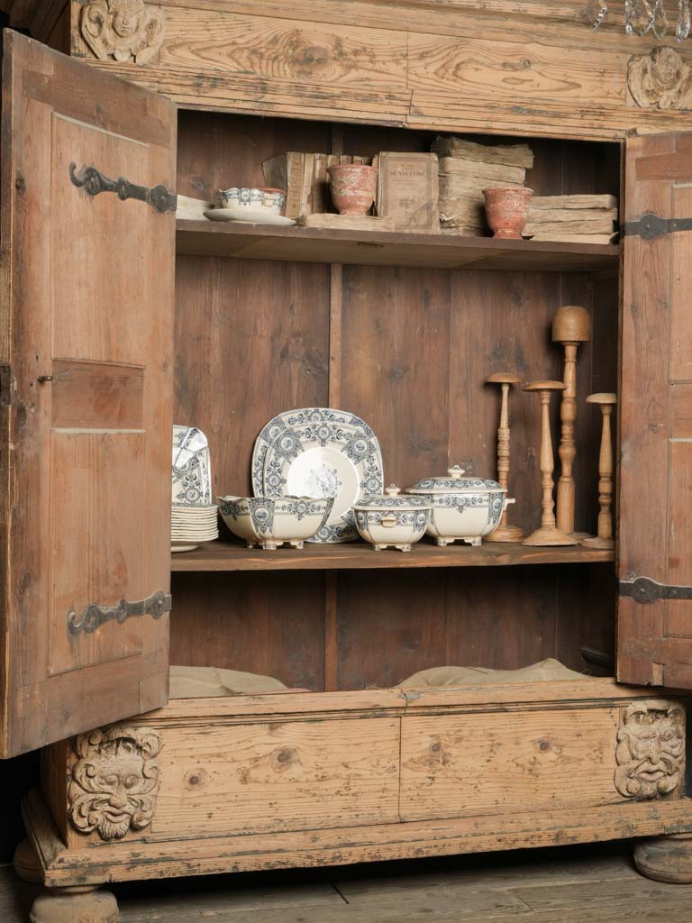 18th-Century Baroque Fir Wardrobe from the Alpine Regions - 80"