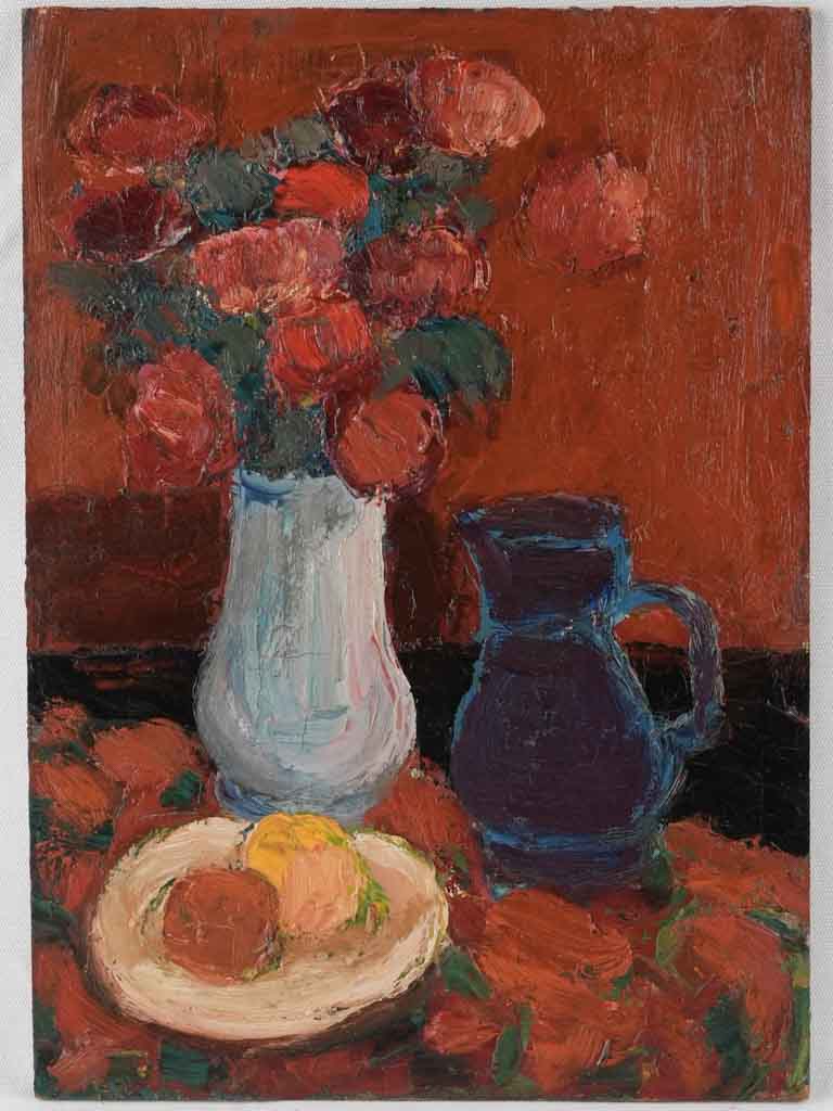 Vintage still life oil painting Provence