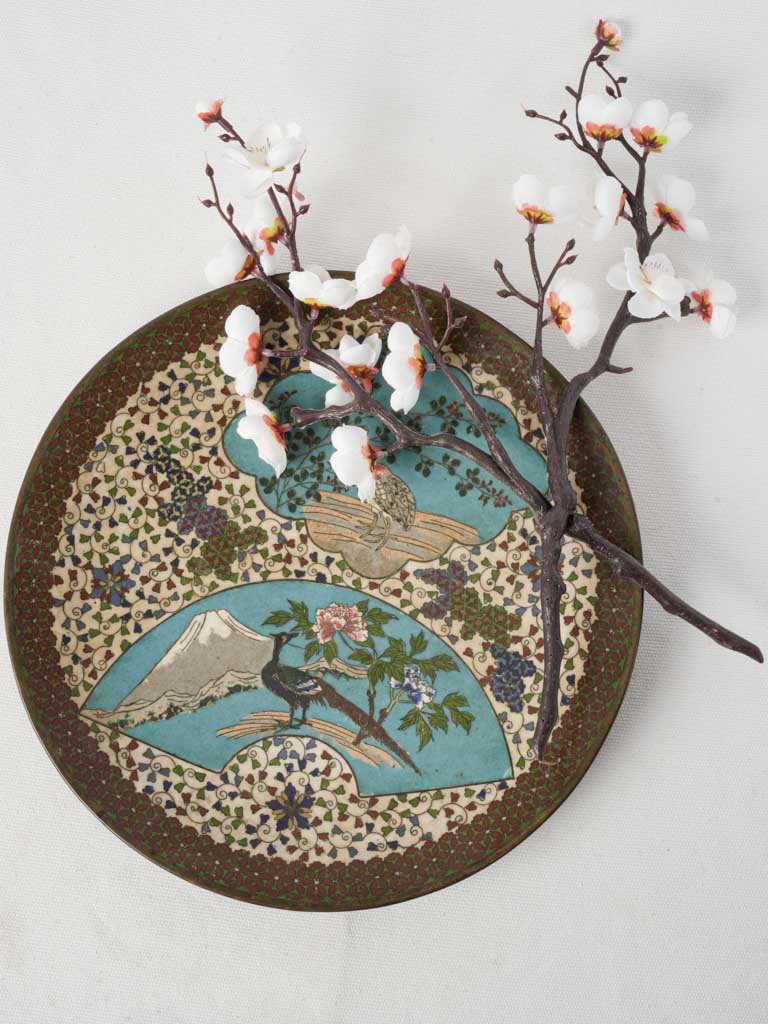 Decorative Meiji cloisonné plate