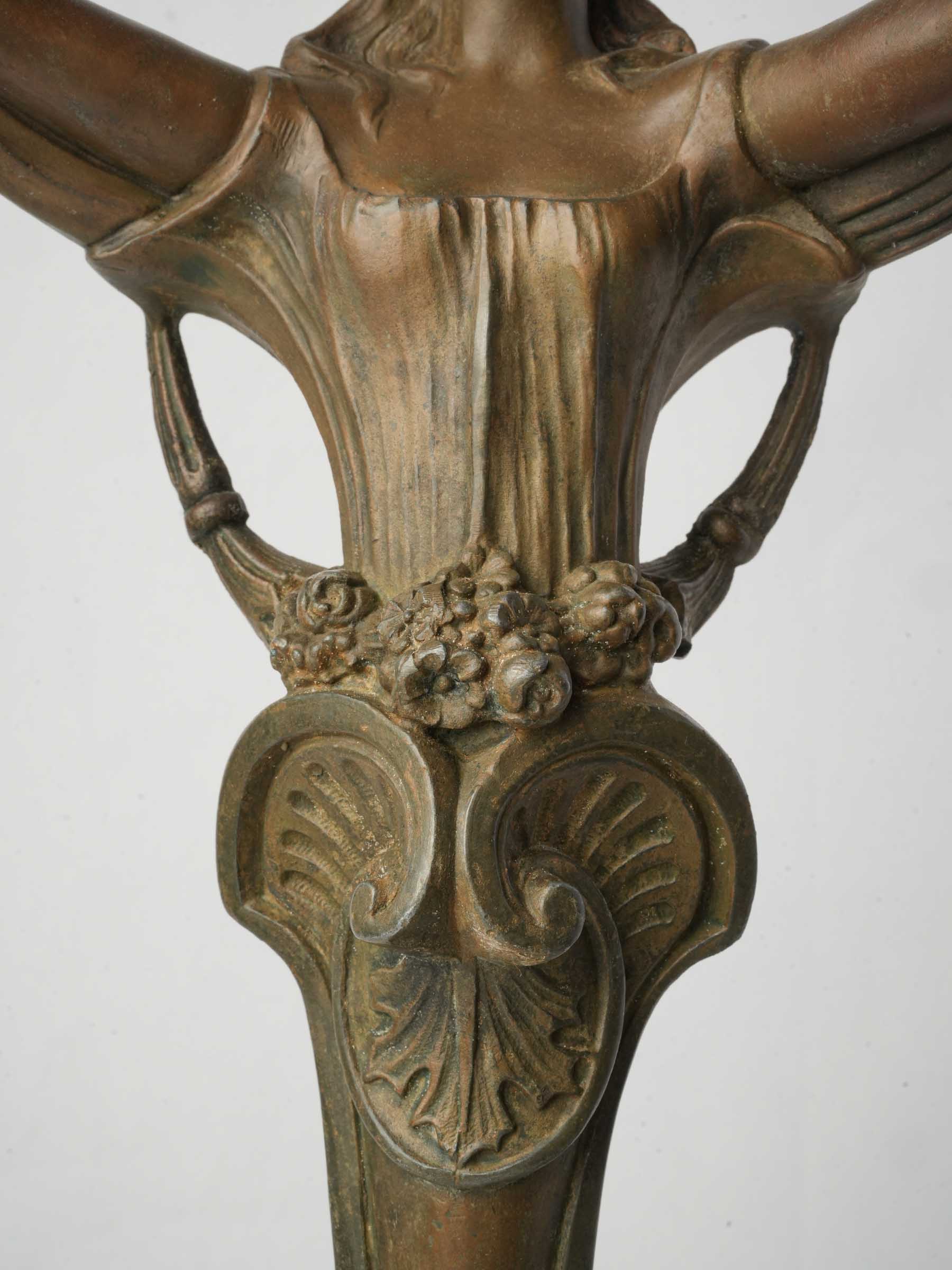 Organic forms candelabra clock set