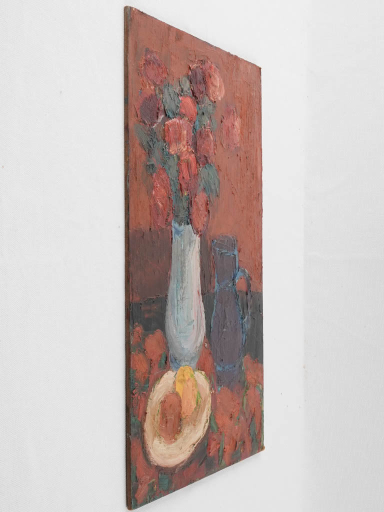 Costa's red flowers in blue vase