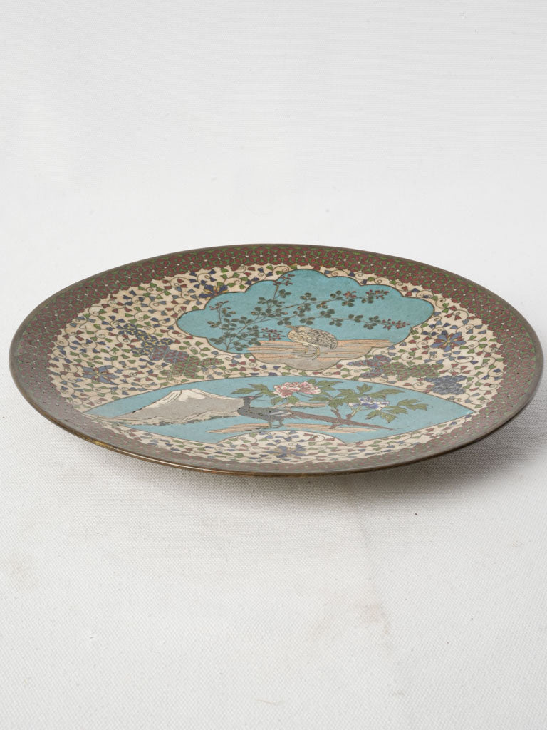 Colorful bird motif plate  