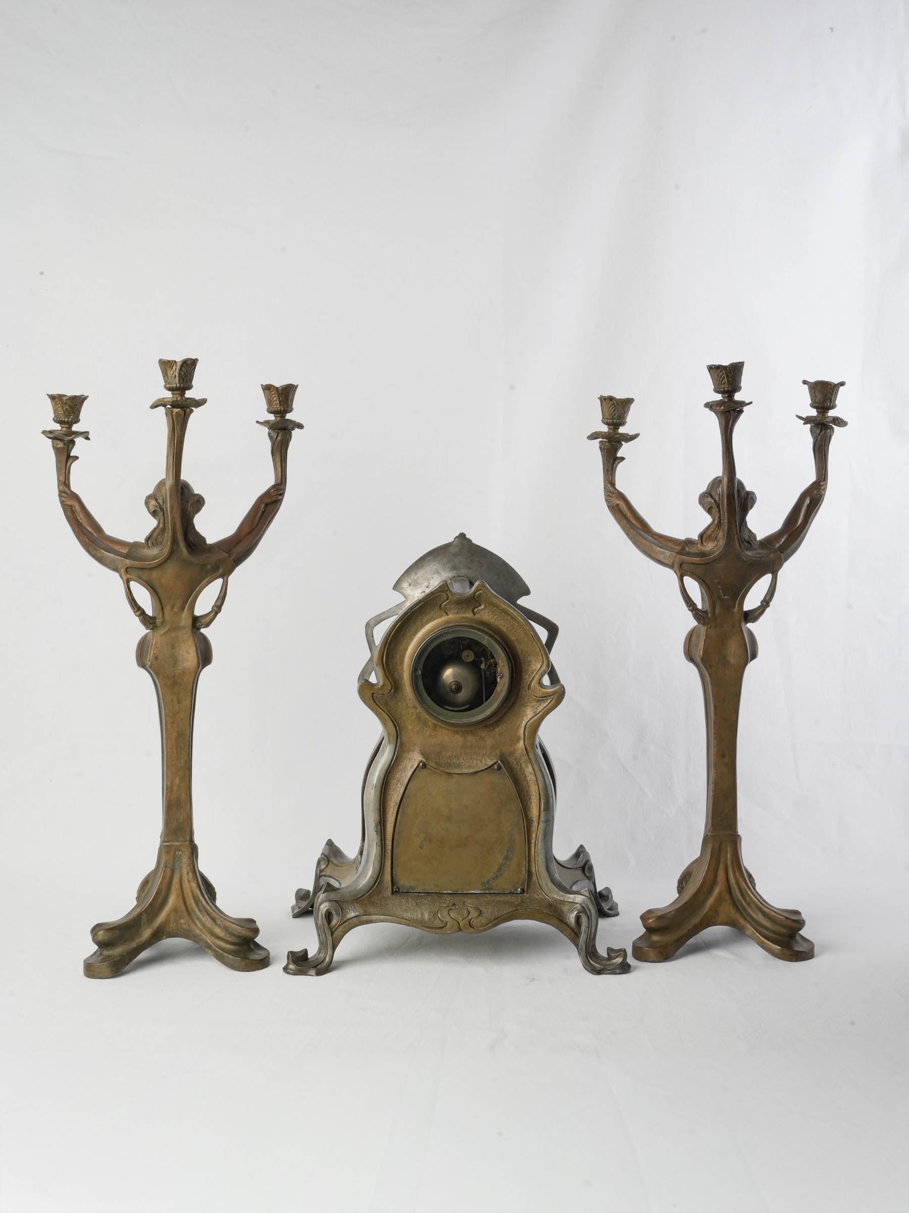 Antique sinuous candelabra ensemble