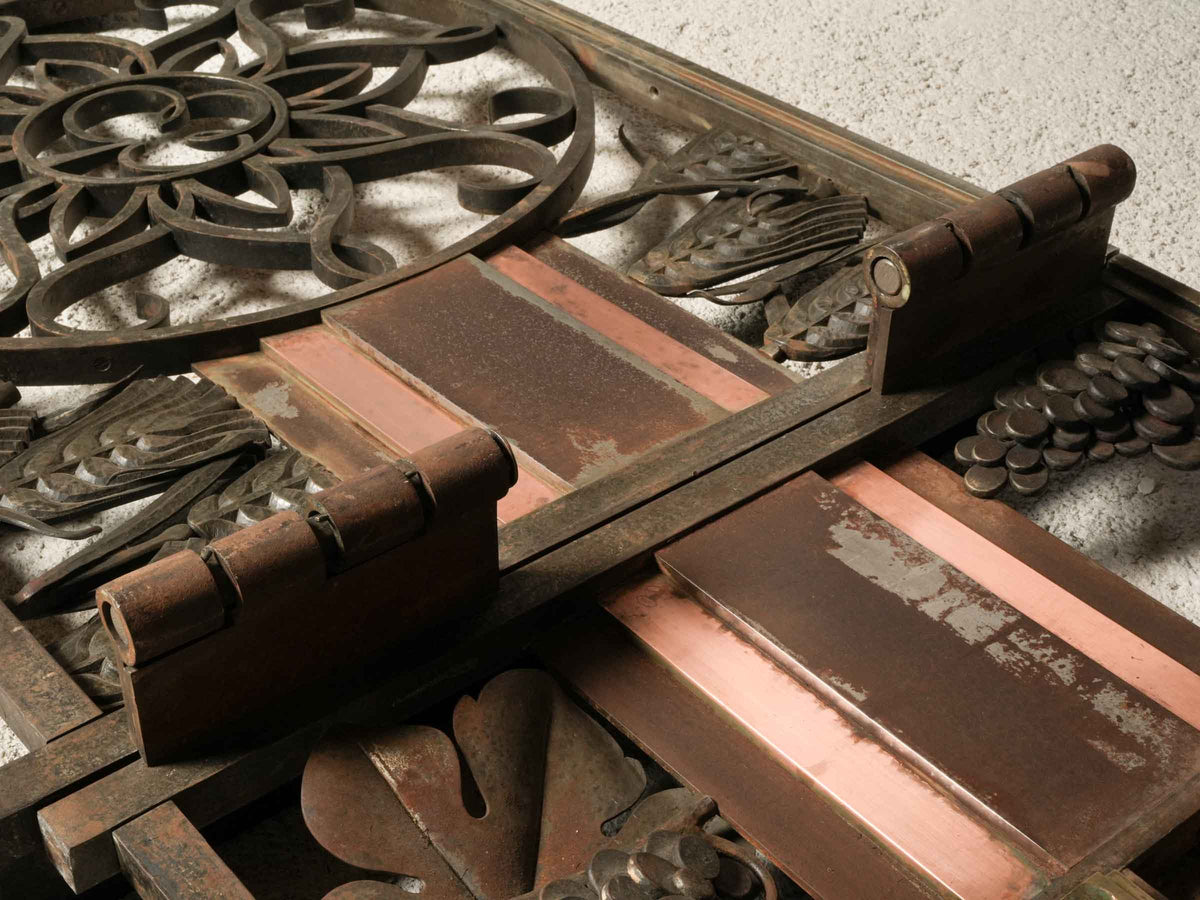 Exceptional Three-Part French Art Deco Chancel Barrier by Master Ironworker Georges Bernardin