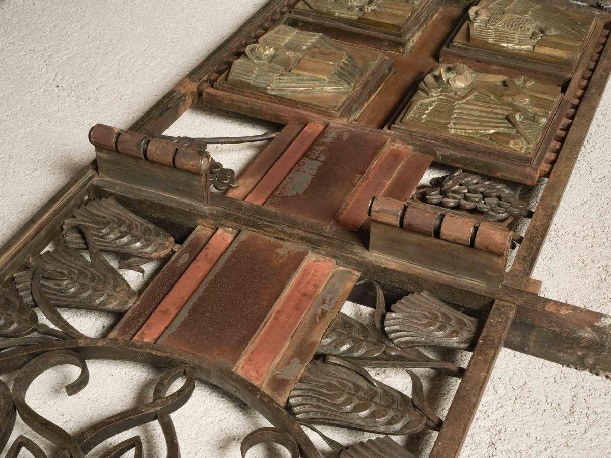 Exceptional Three-Part French Art Deco Chancel Barrier by Master Ironworker Georges Bernardin