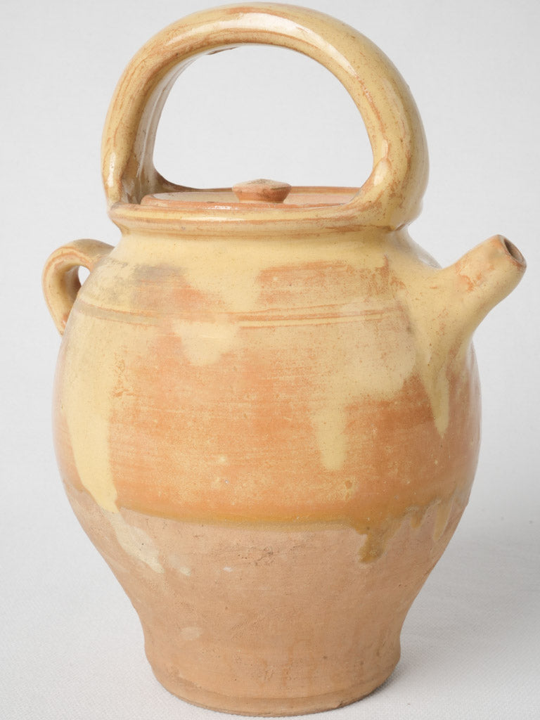 Antique petite yellow-ochre French cruche
