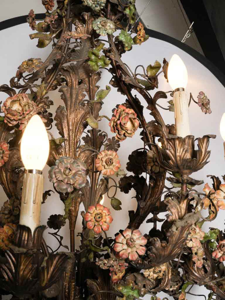 Luxurious painted iron chandelier