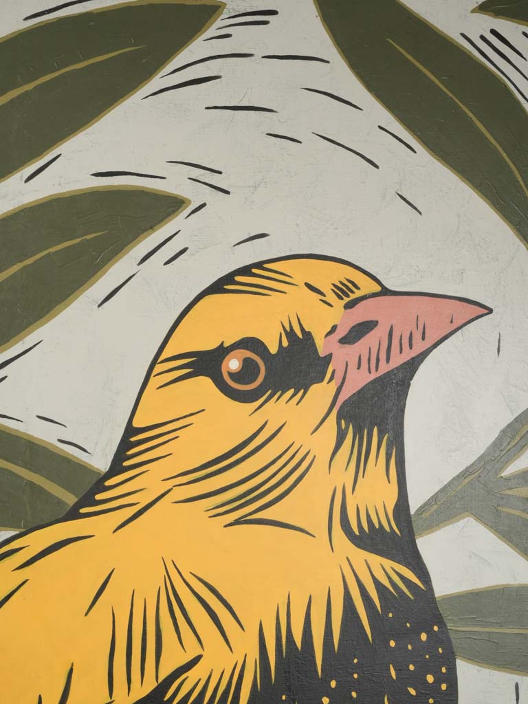 Monumental stylized bird painting
