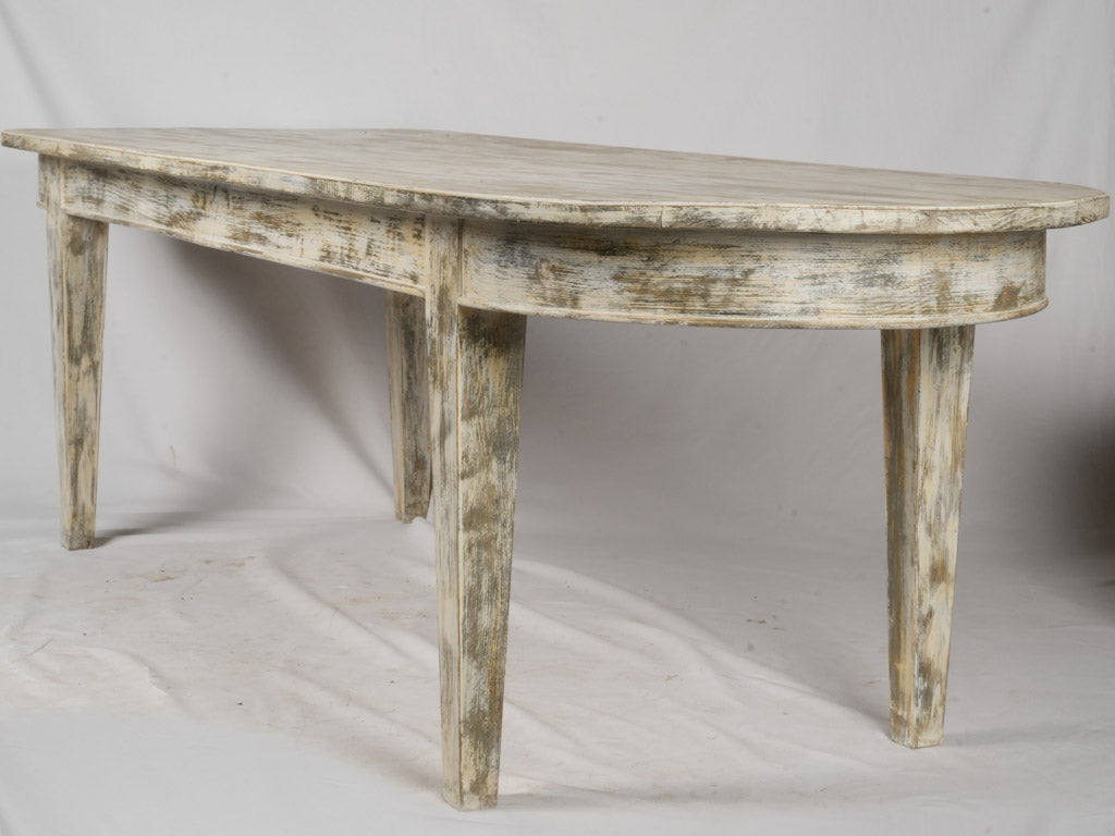 Vintage Whitewashed Wooden Dining Table
