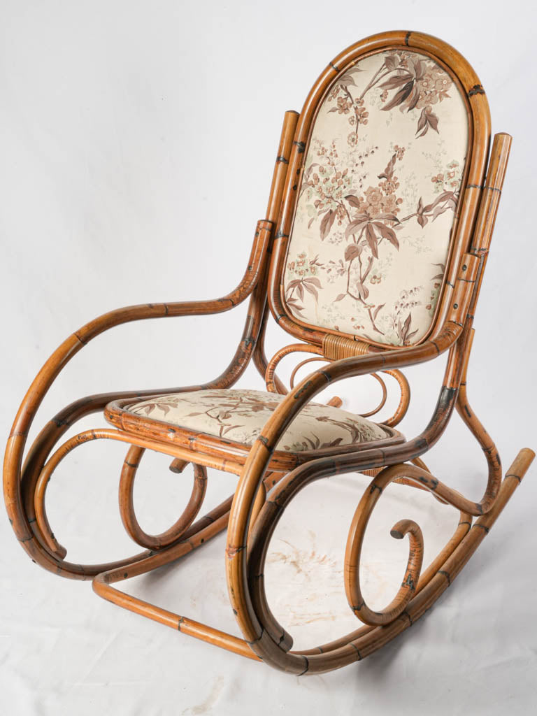 Vintage elegant bamboo rocking chair