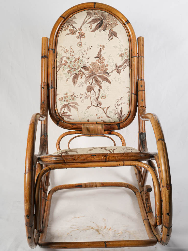 Antique botanical upholstery armchair