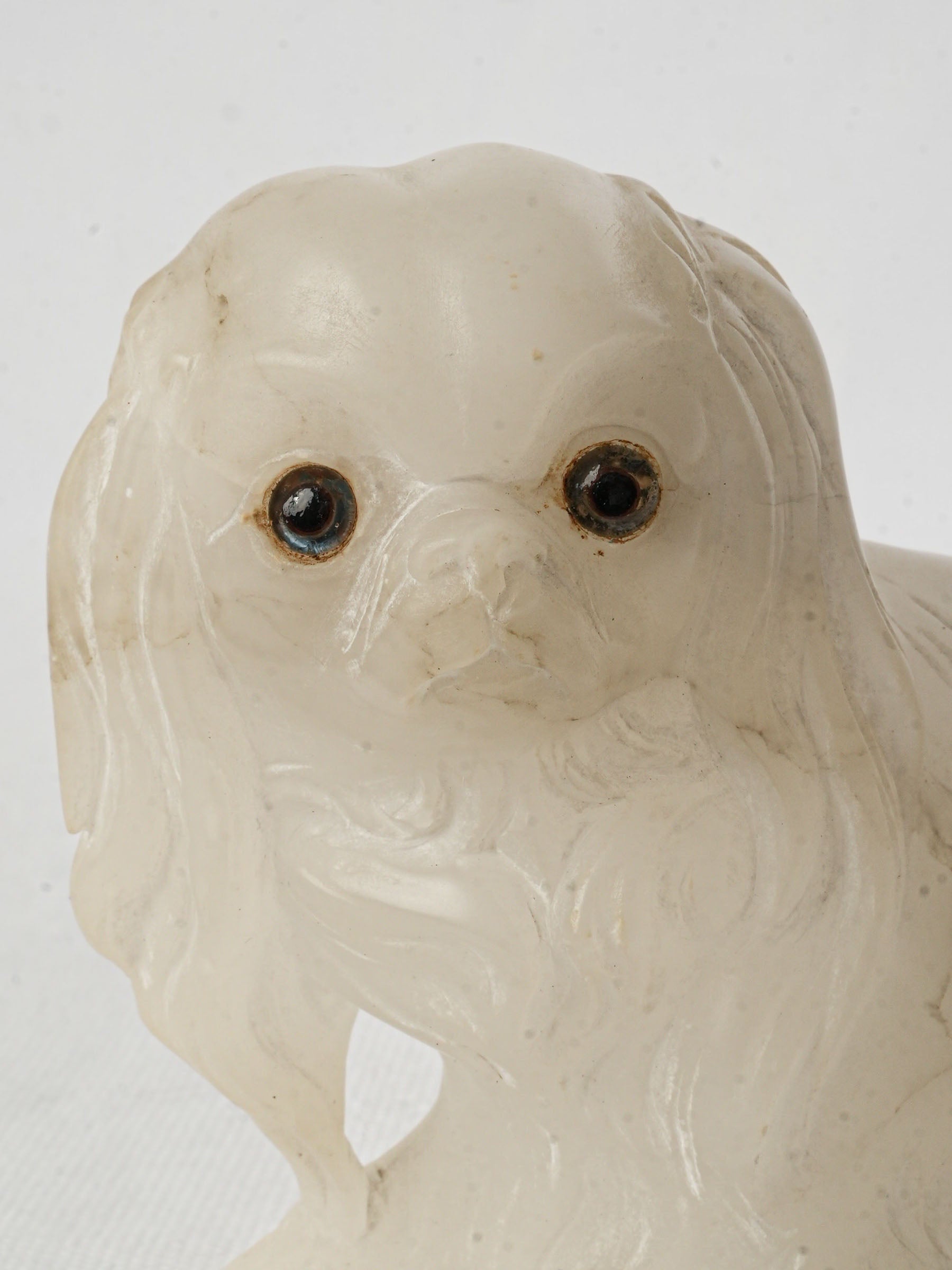 Luxurious alabaster decorative dog statue