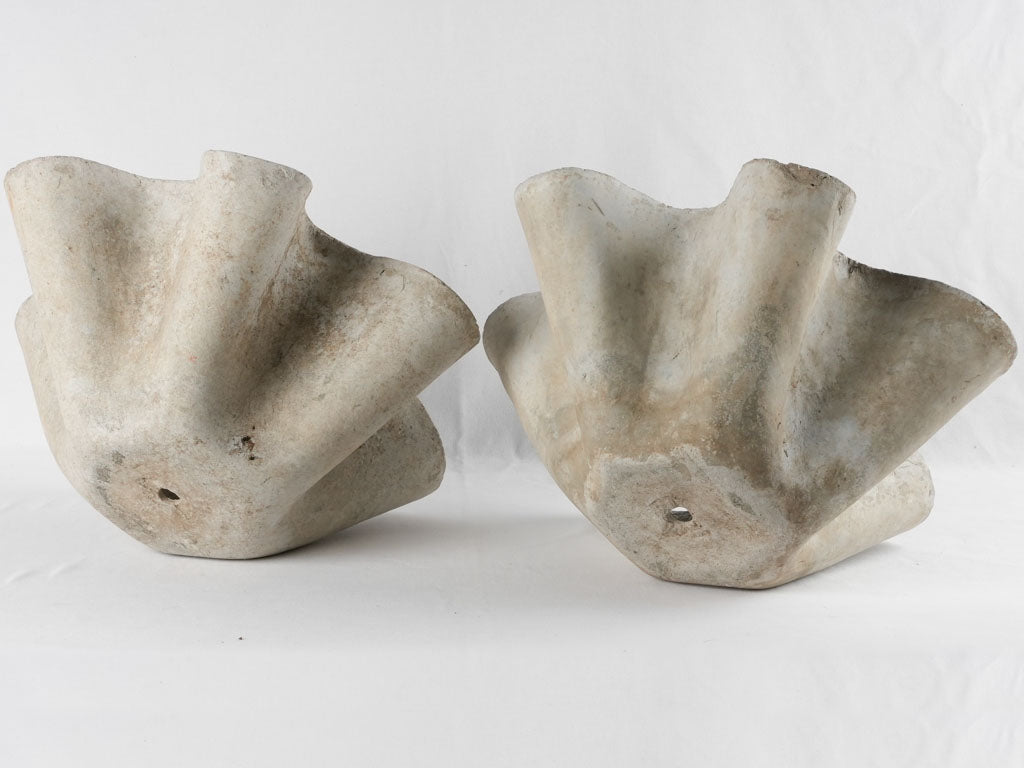 Pair of small Willy Guhl handkerchief planters 20"
