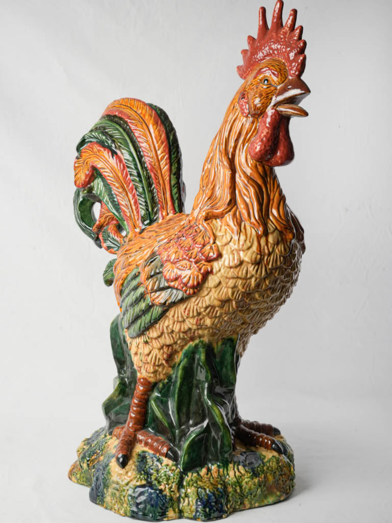 Bold handcrafted ceramic chicken statue