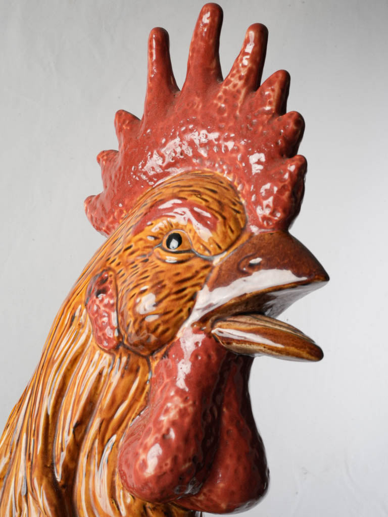 Historic multicolored ceramic rooster