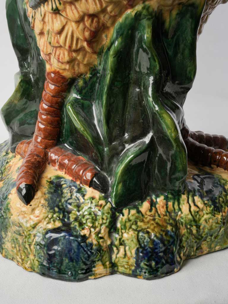 Glazed decorative antique rooster art