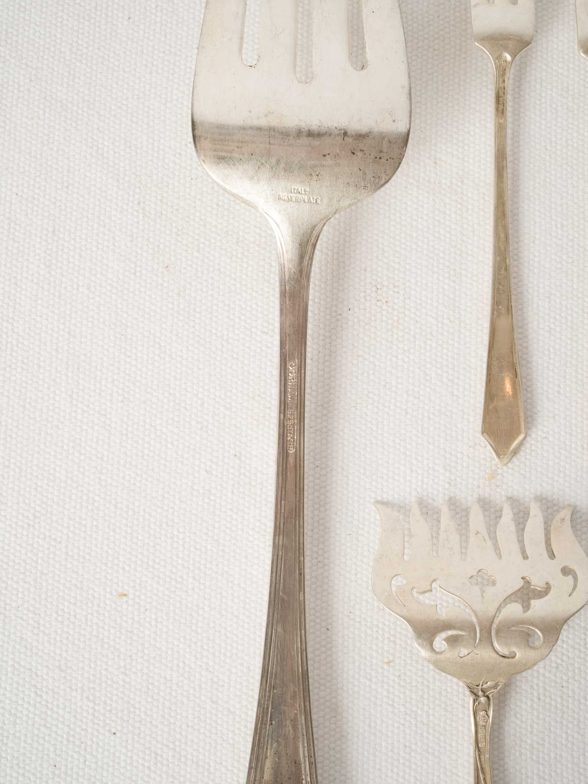 Set of 10 Antique Silver-Plate Fish and Shellfish Servers