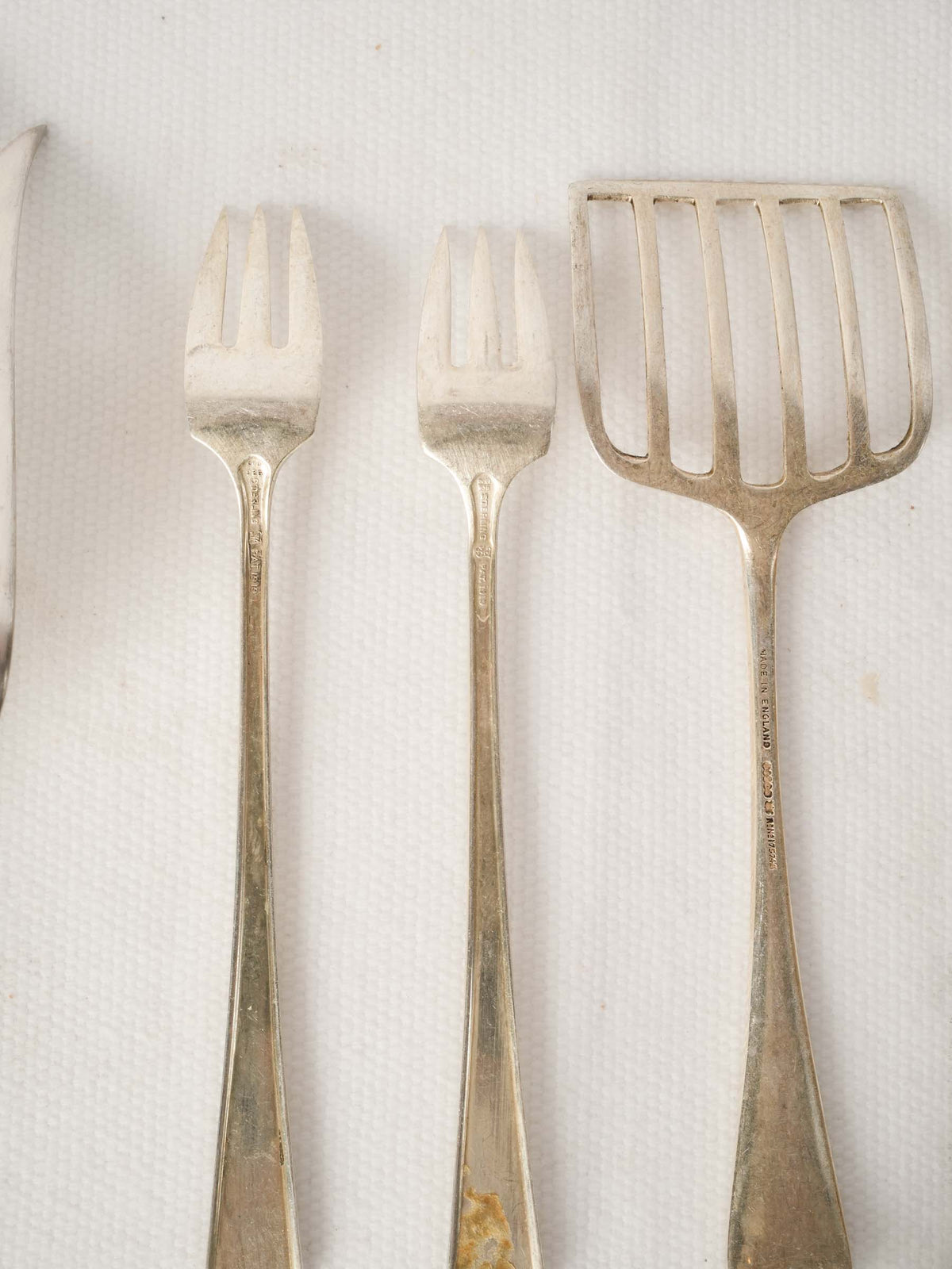 Set of 10 Antique Silver-Plate Fish and Shellfish Servers