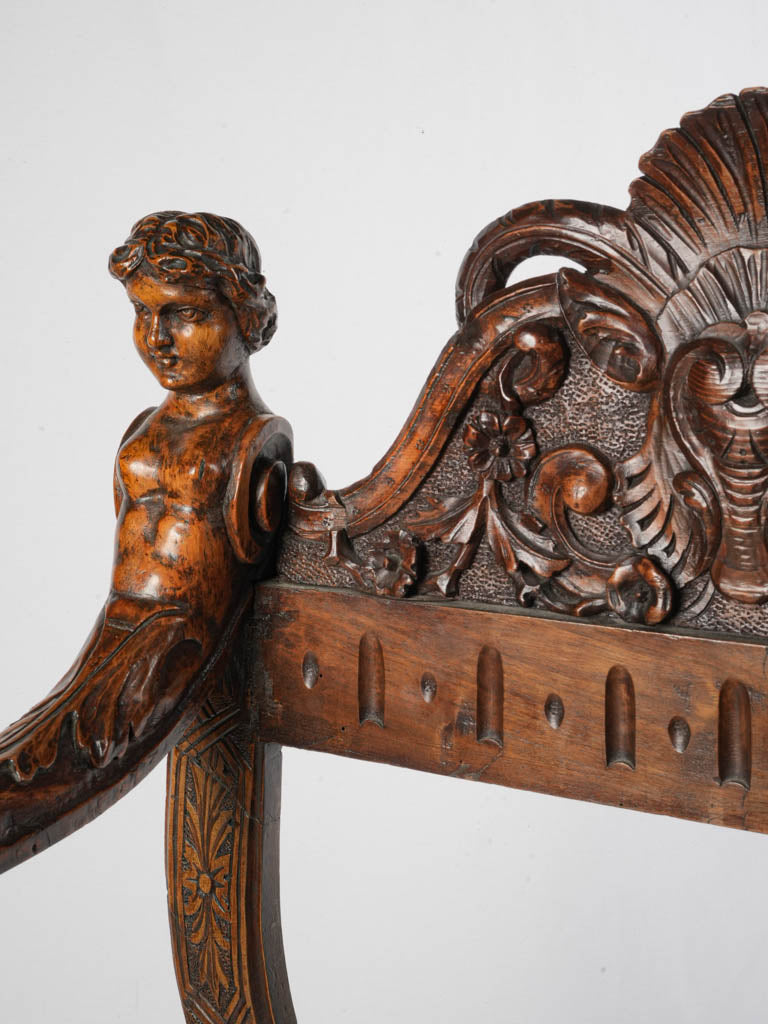 Vintage walnut decorative seating