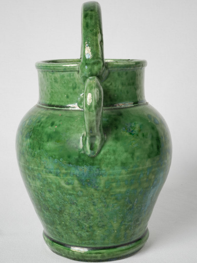 Charming fully glazed green French pitcher