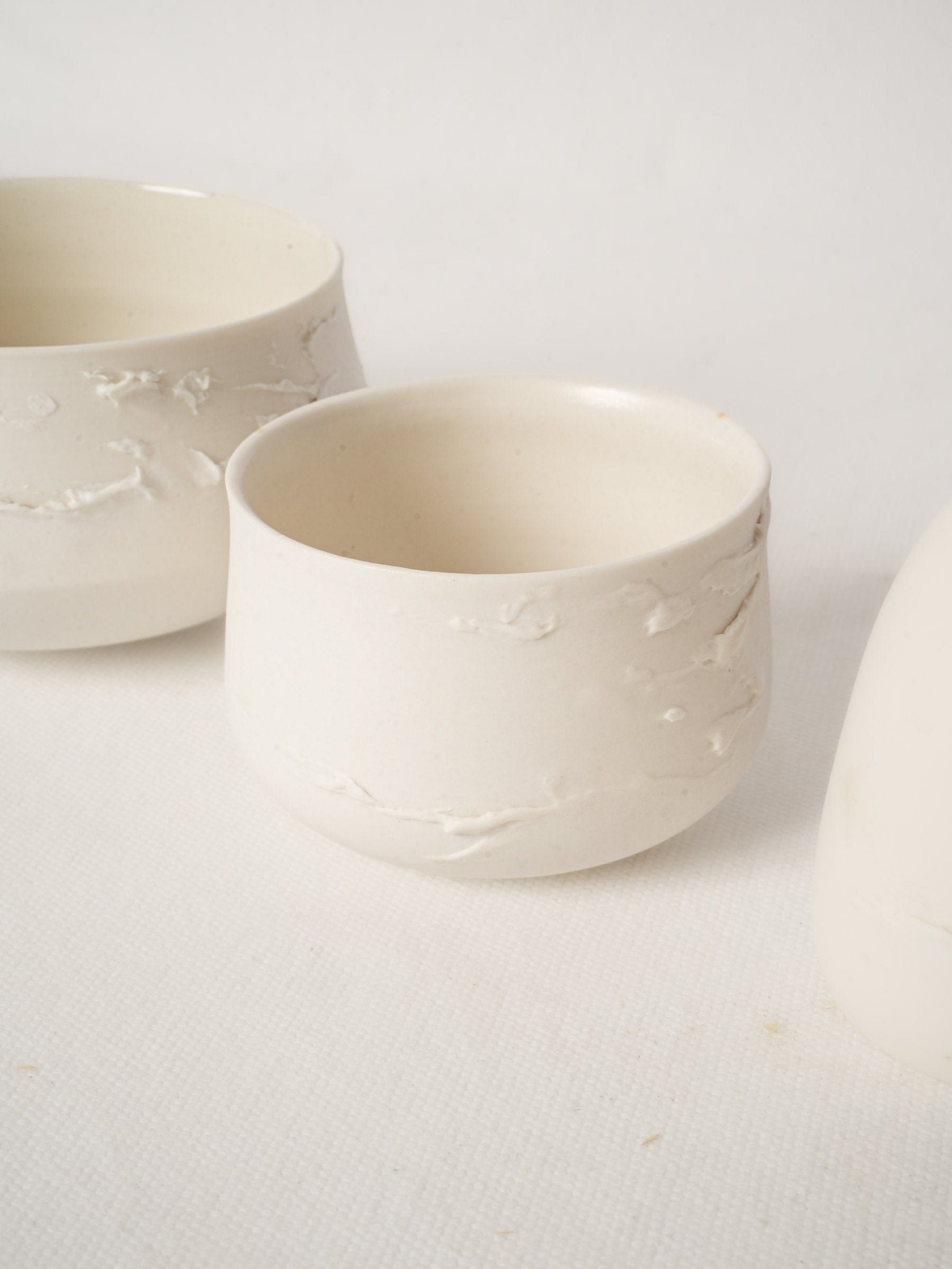 Three Pieces of Handmade Porcelain by Atelier-A France