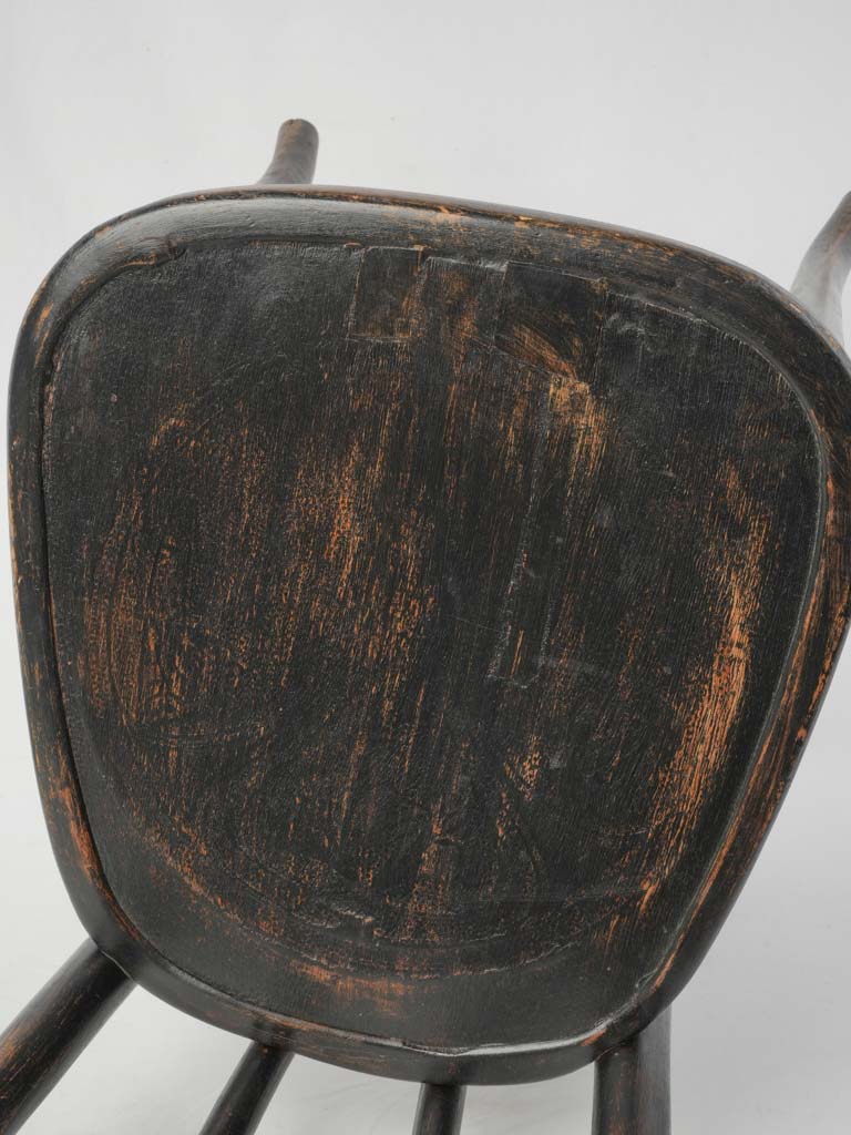 Refined blackened wooden bistro chair