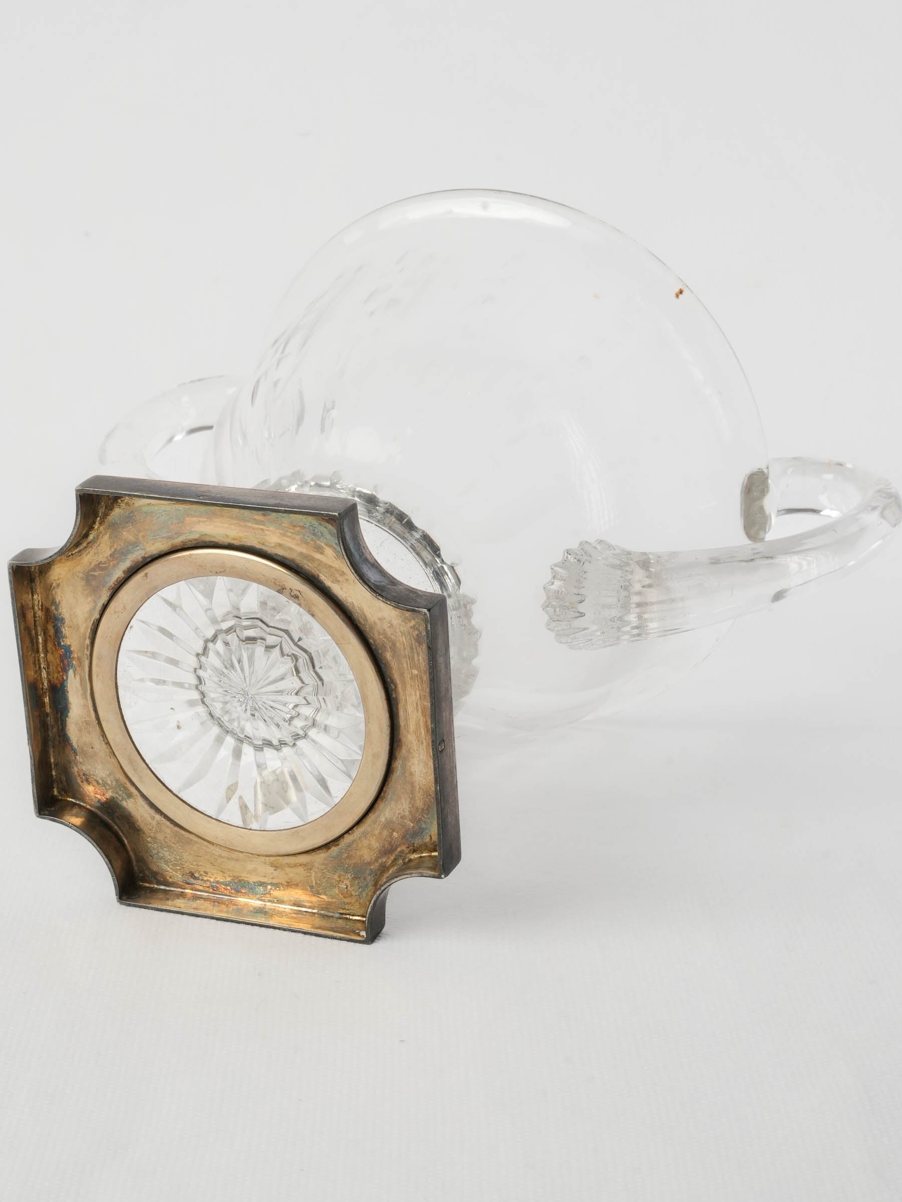 Early 19th Century Baccarat Crystal Two-Handled Coupe on Silver Mount - 7"