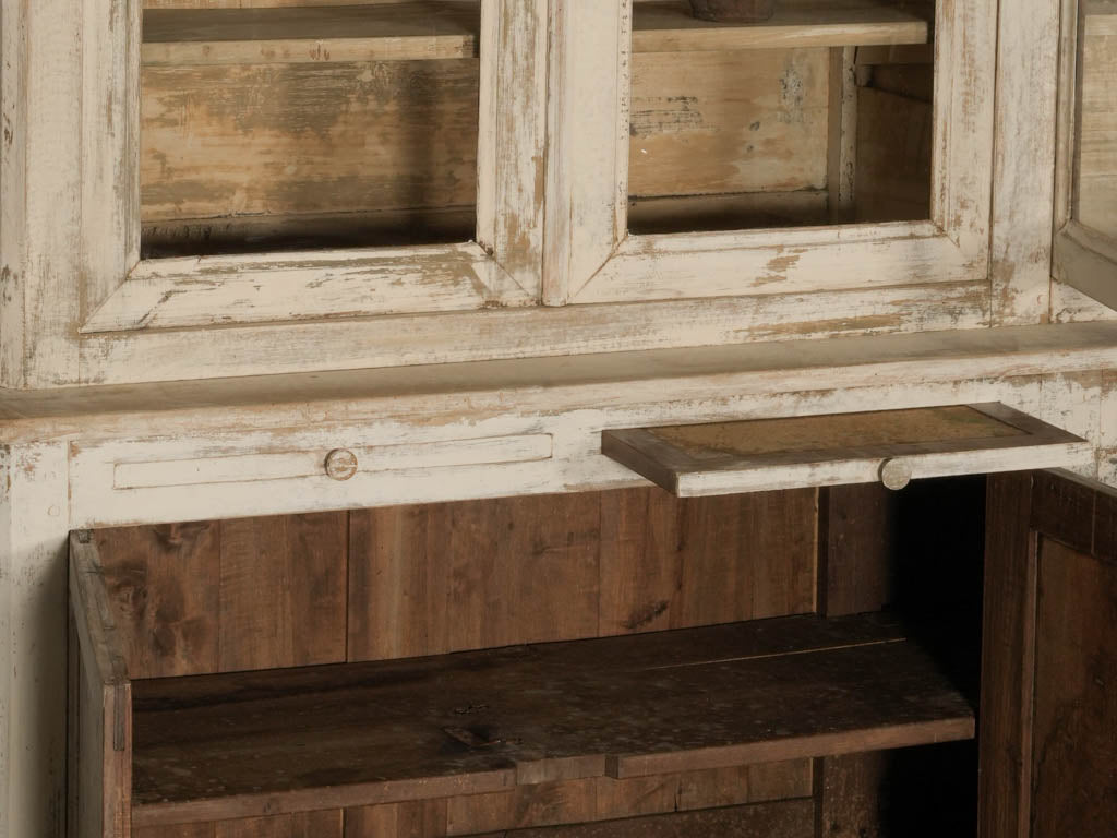 Refined French Country Glass Bookcase