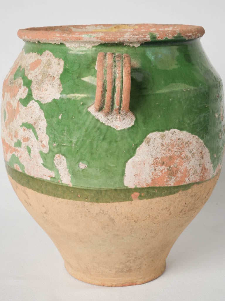 Antique, southwest French, earthenware confit pot