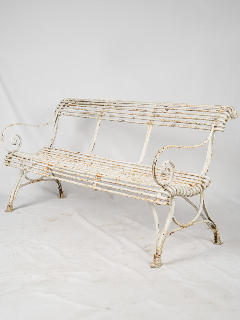 Antique French Arras Wrought Iron Bench