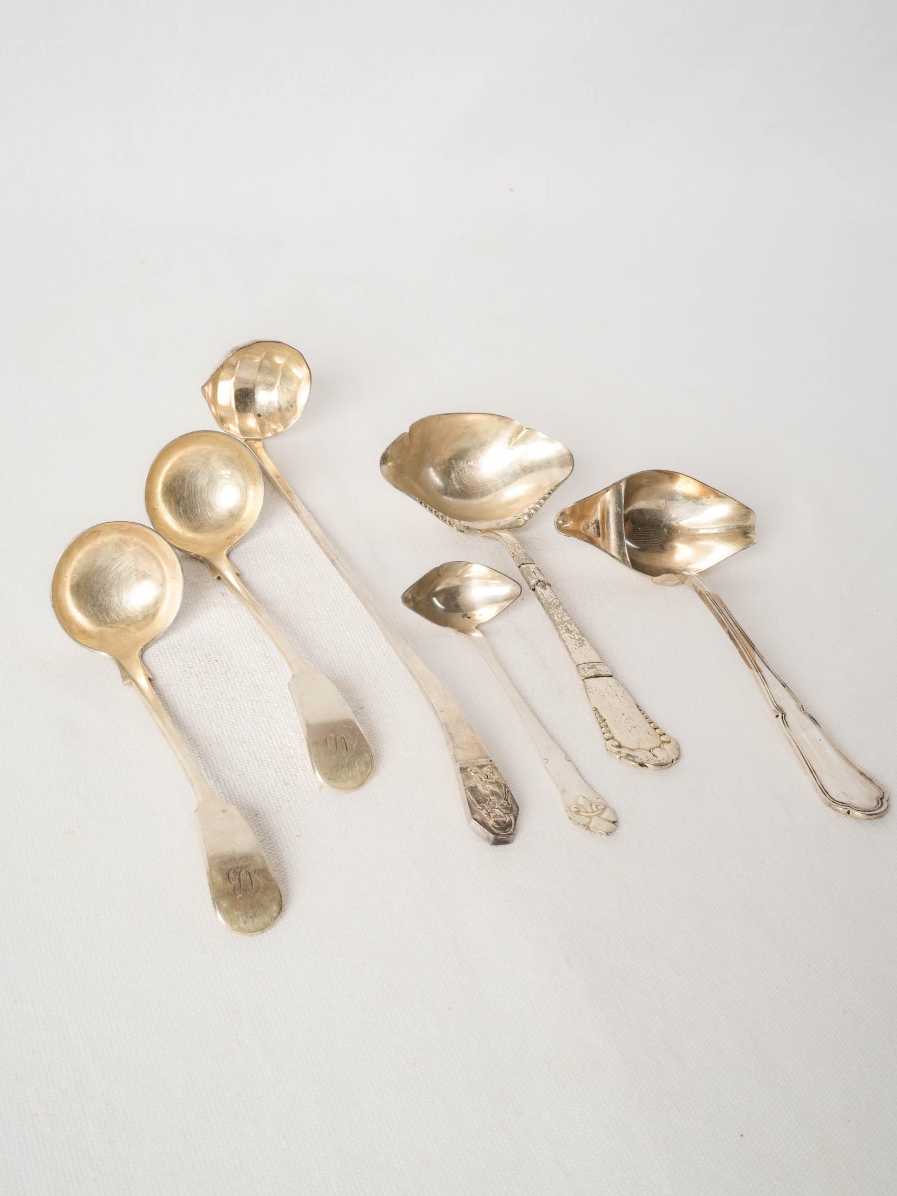 Set of French Silver-Plated Ladles and Serving Spoons