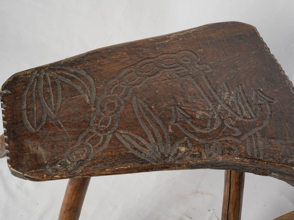 Sculptural chestnut wood furniture ensemble