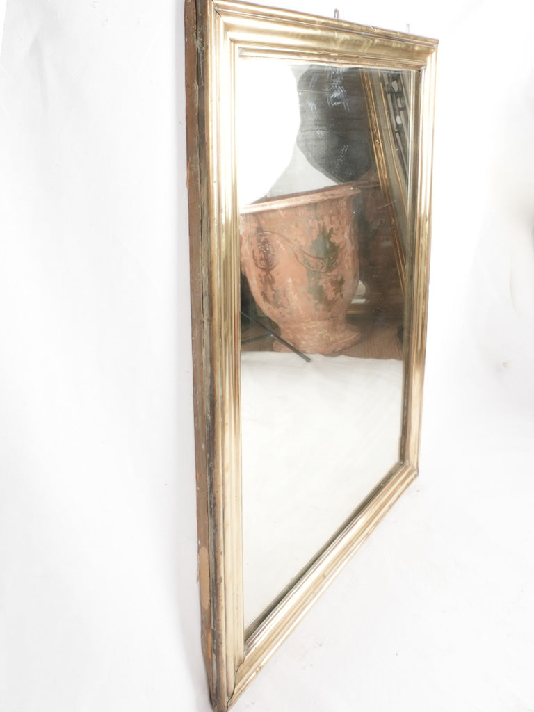 Refined French bistro brass mirror
