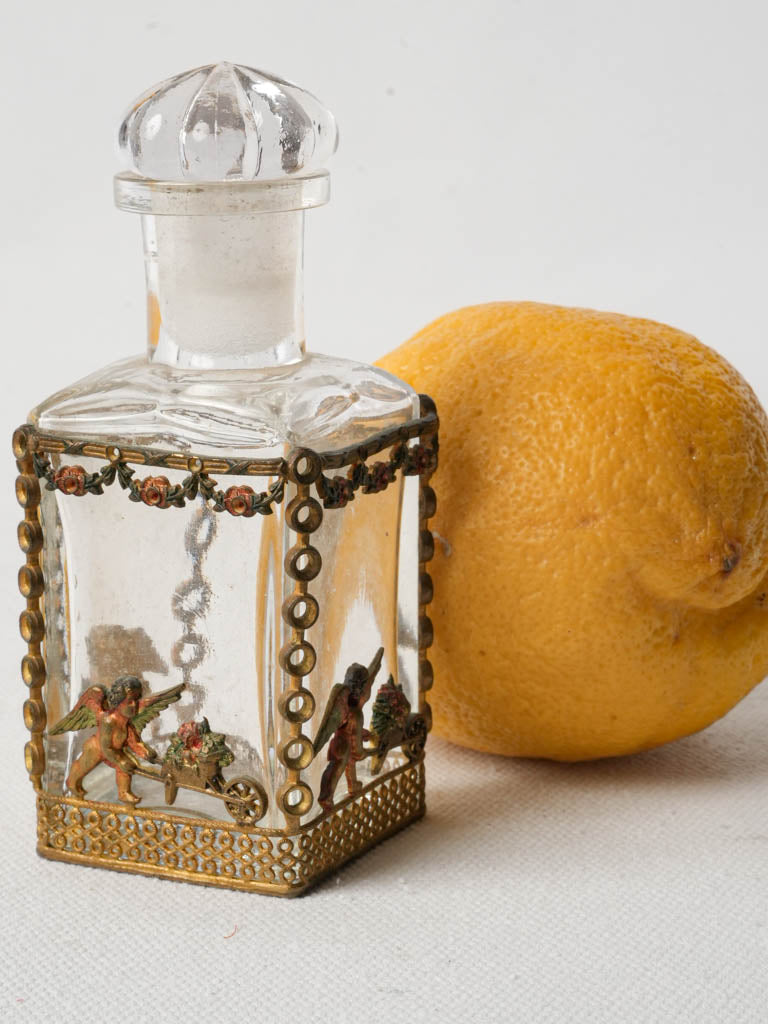 Vintage gilt brass perfume bottle