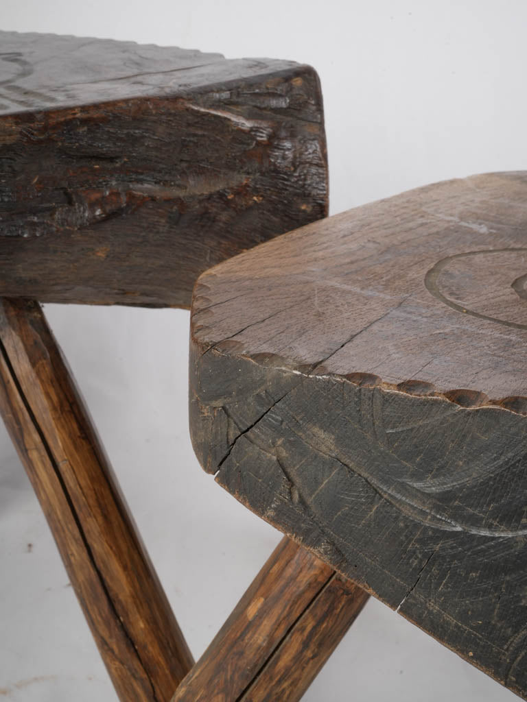 Handcrafted historical chestnut wood set
