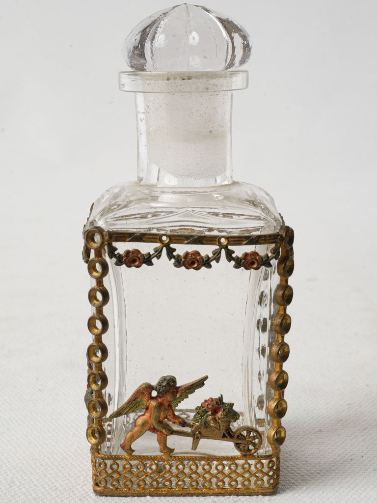 Painted rose garland perfume bottle