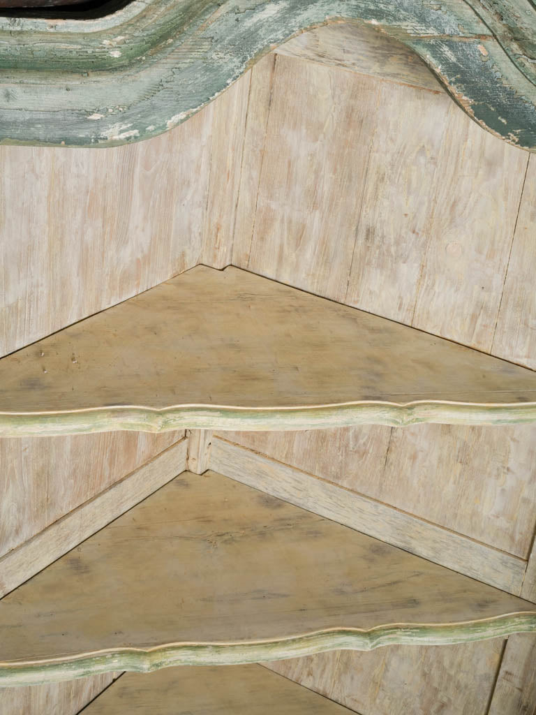 Antique French Louis XV Corner Cupboard w/ Original Paint - 77½"
