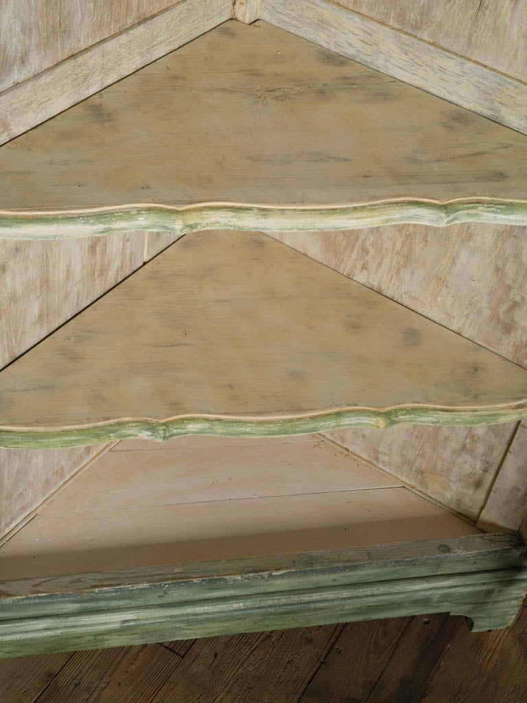 Antique French Louis XV Corner Cupboard w/ Original Paint - 77½"