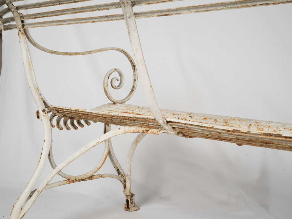 Stylish, Antique Wrought Iron Arras Bench
