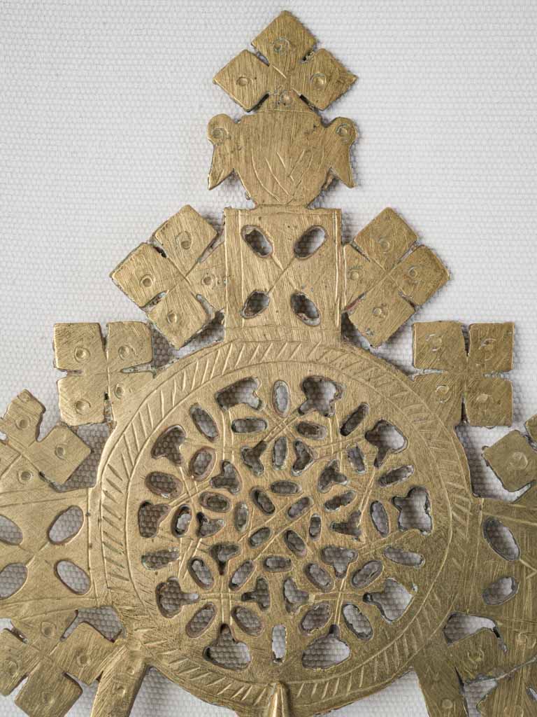 Symbolic Egyptian brass ceremonial cross