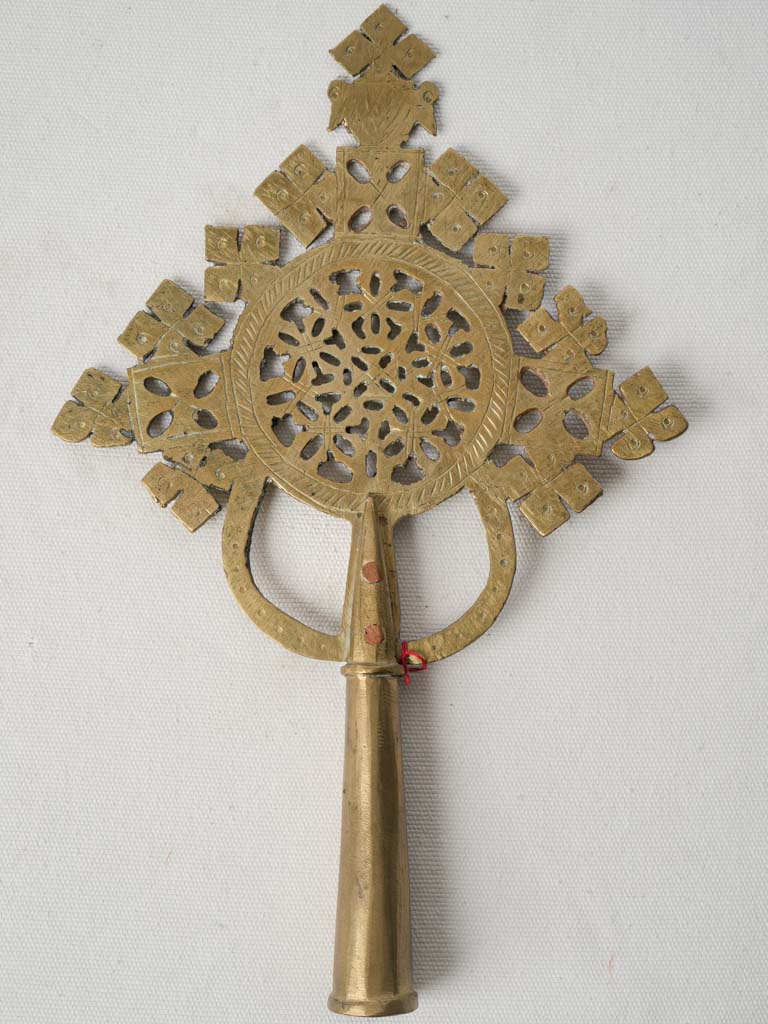 Vintage Coptic ornate brass cross