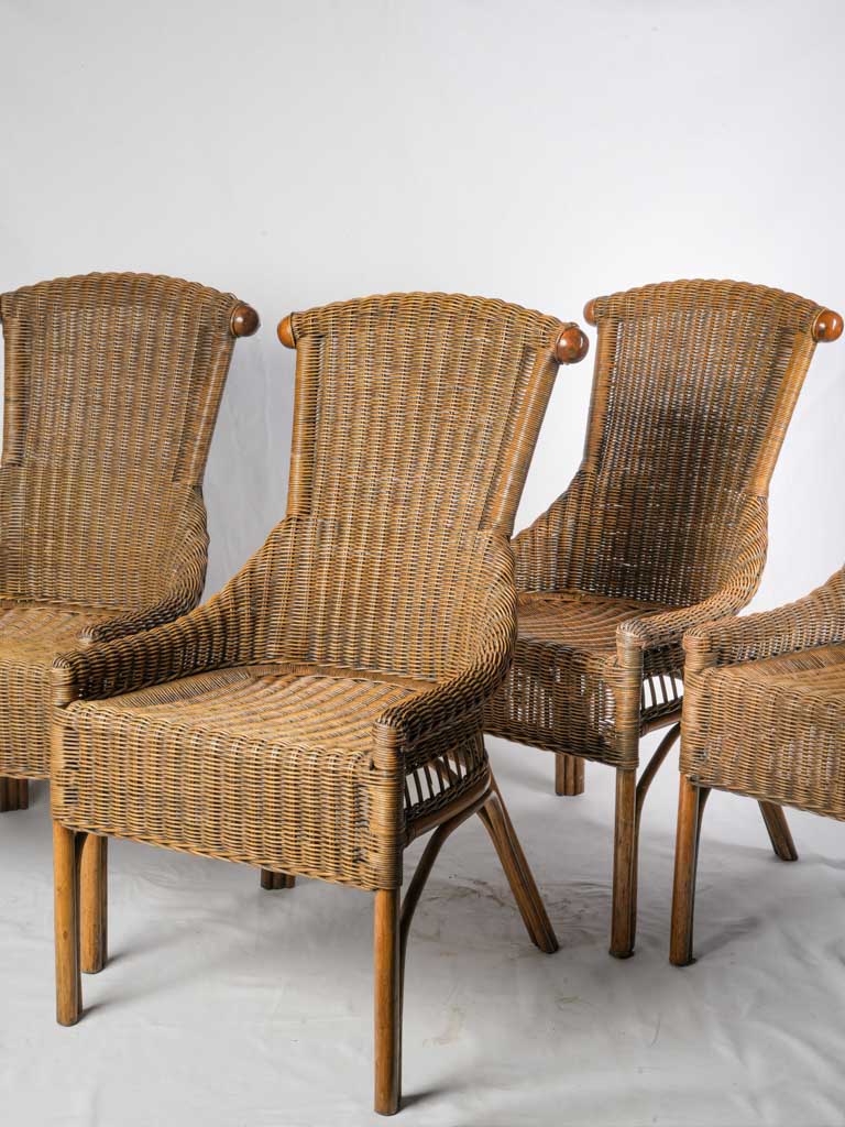 Vintage mid-century rattan armchairs