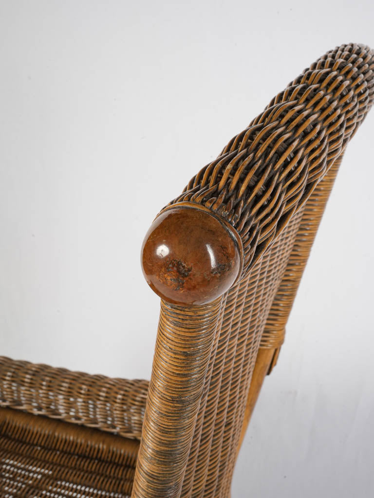 Organic texture rattan armchairs