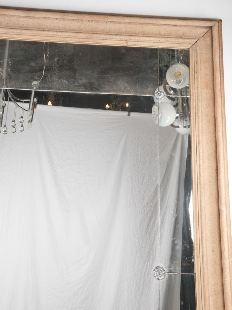 Very large oak mirror 88½" x 59¾"