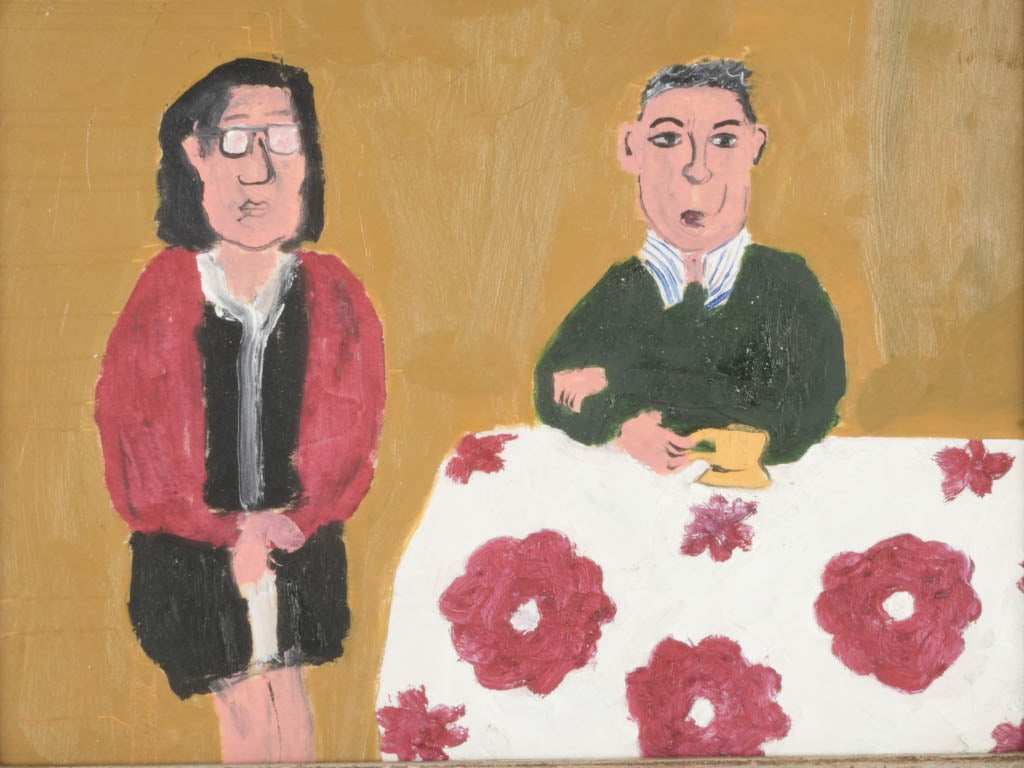Soft textured pastel couple depiction