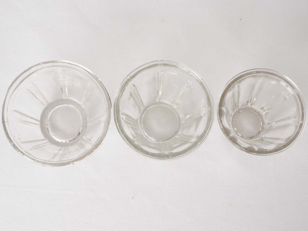 Collection of antique French jam jars - glass