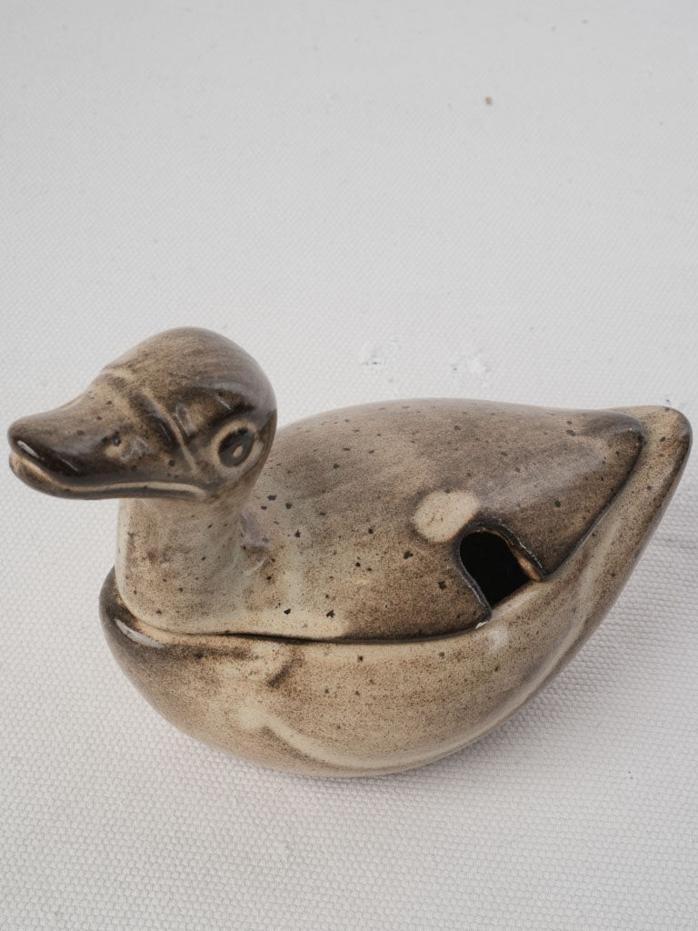 Hand-painted figural mustard container